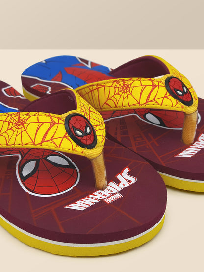 Spiderman Maroon Flip-Flops For Kids Boys