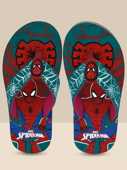 Spiderman Teal Flip-Flops For Kids Boys