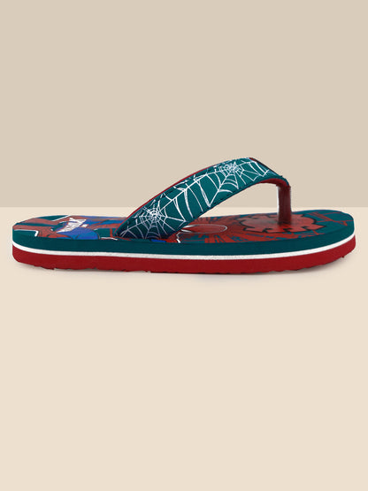 Spiderman Teal Flip-Flops For Kids Boys