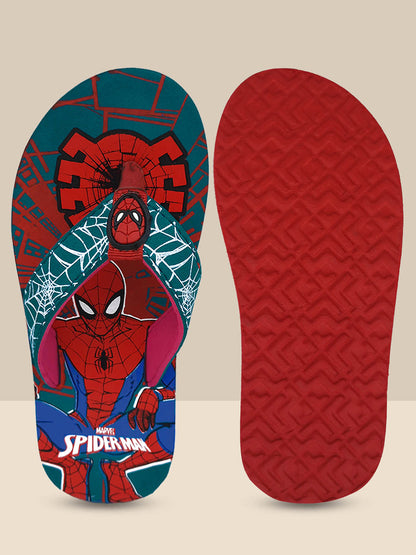 Spiderman Teal Flip-Flops For Kids Boys