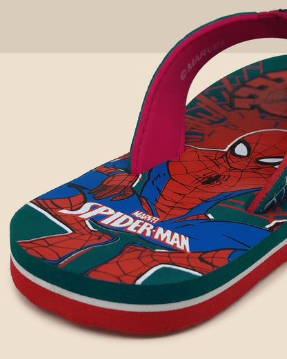 Spiderman Teal Flip-Flops For Kids Boys