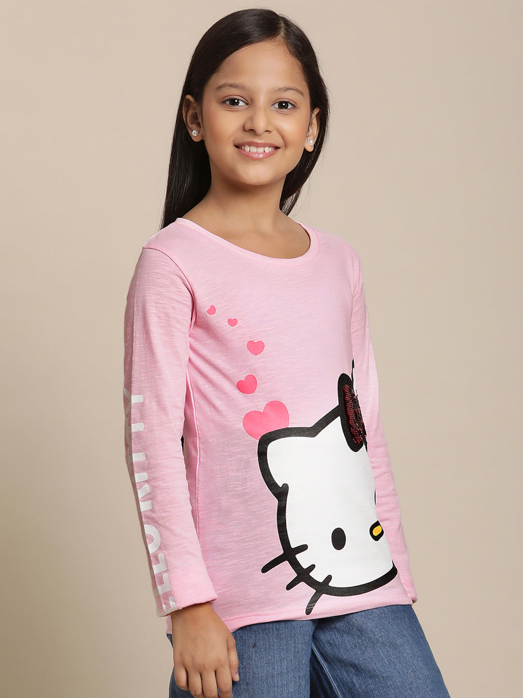 Hello Kitty Pink Tshirt For Girls