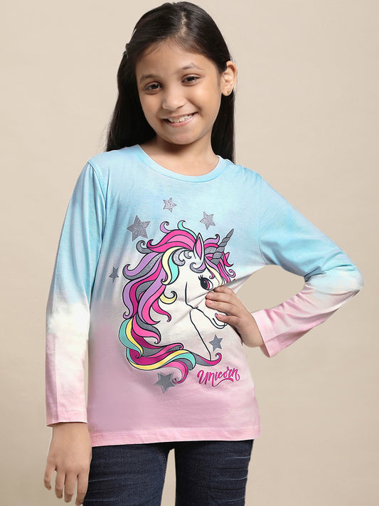 Kidsville Generic Printed Multi Color Tshirt For Girls