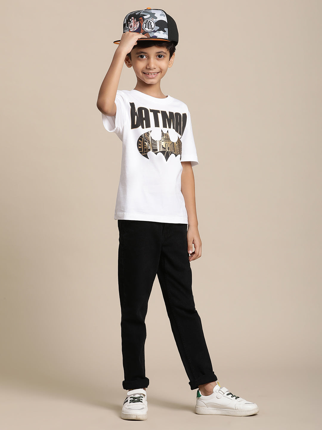 Batman Printed White Tshirt For Boys