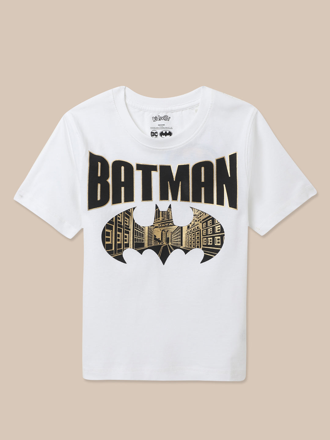 Batman Printed White Tshirt For Boys