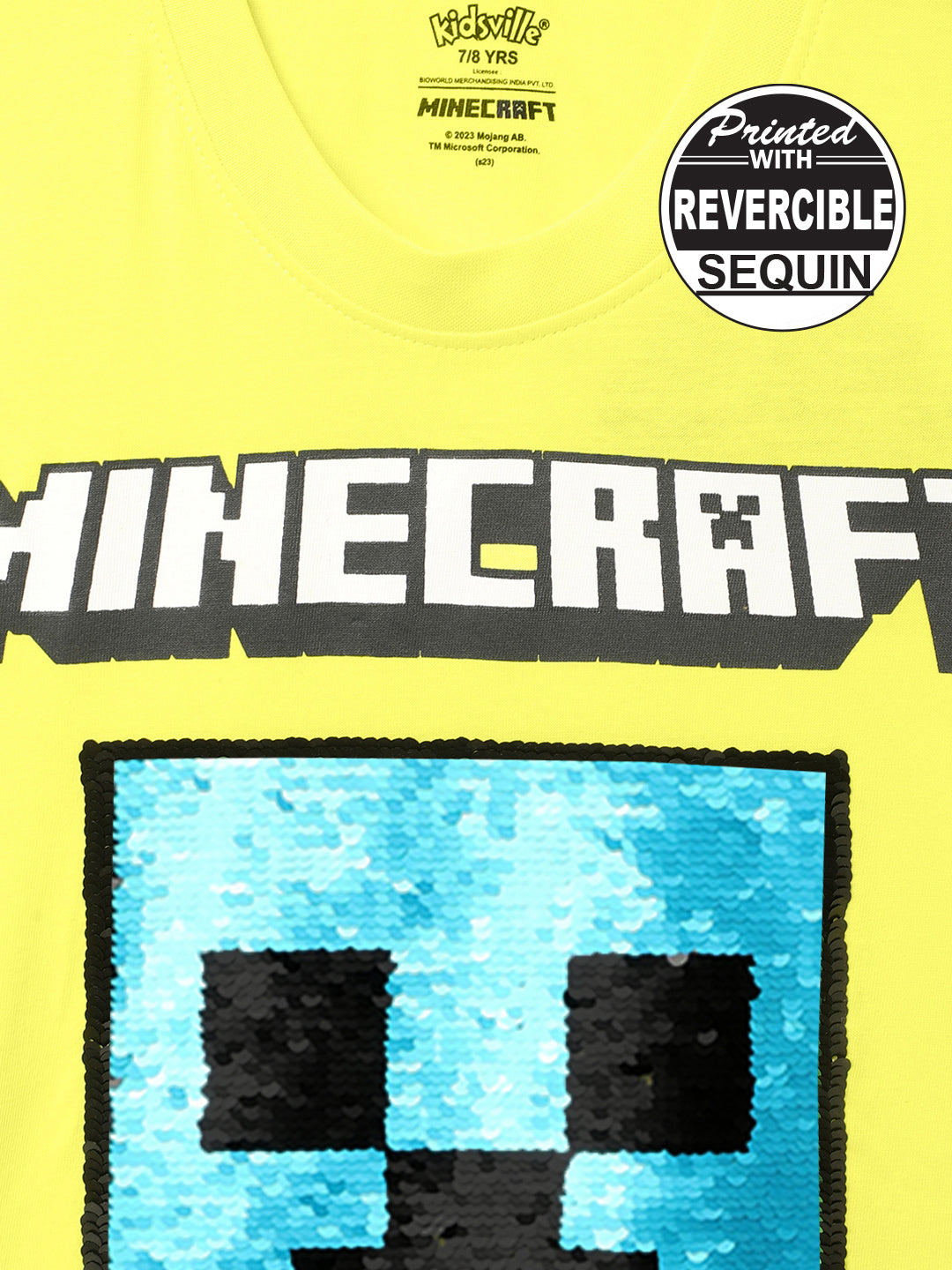 Minecraft Yellow Tshirt For Boys