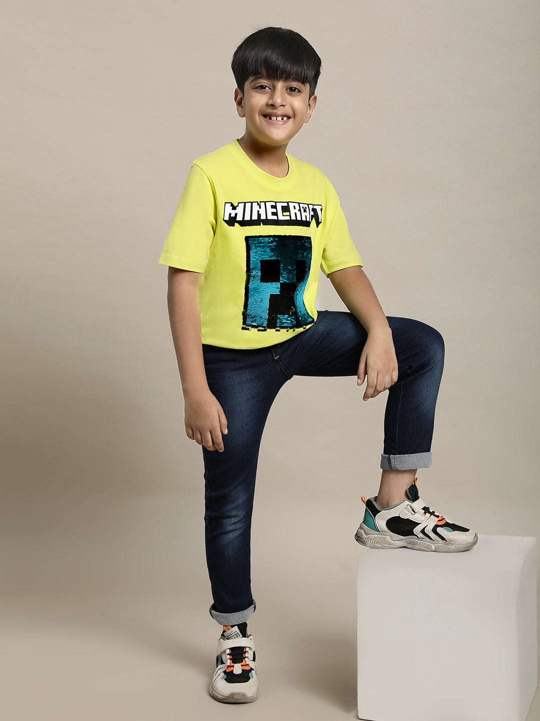 Minecraft Yellow Tshirt For Boys