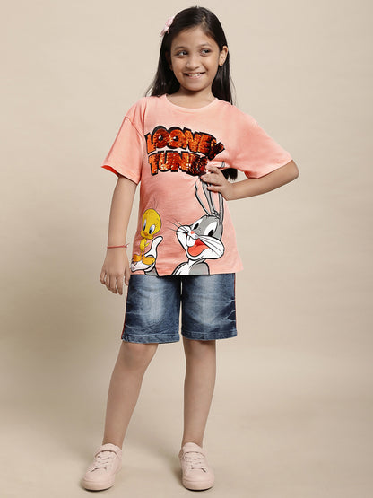 Looney Tunes Orange Tshirt  Girls