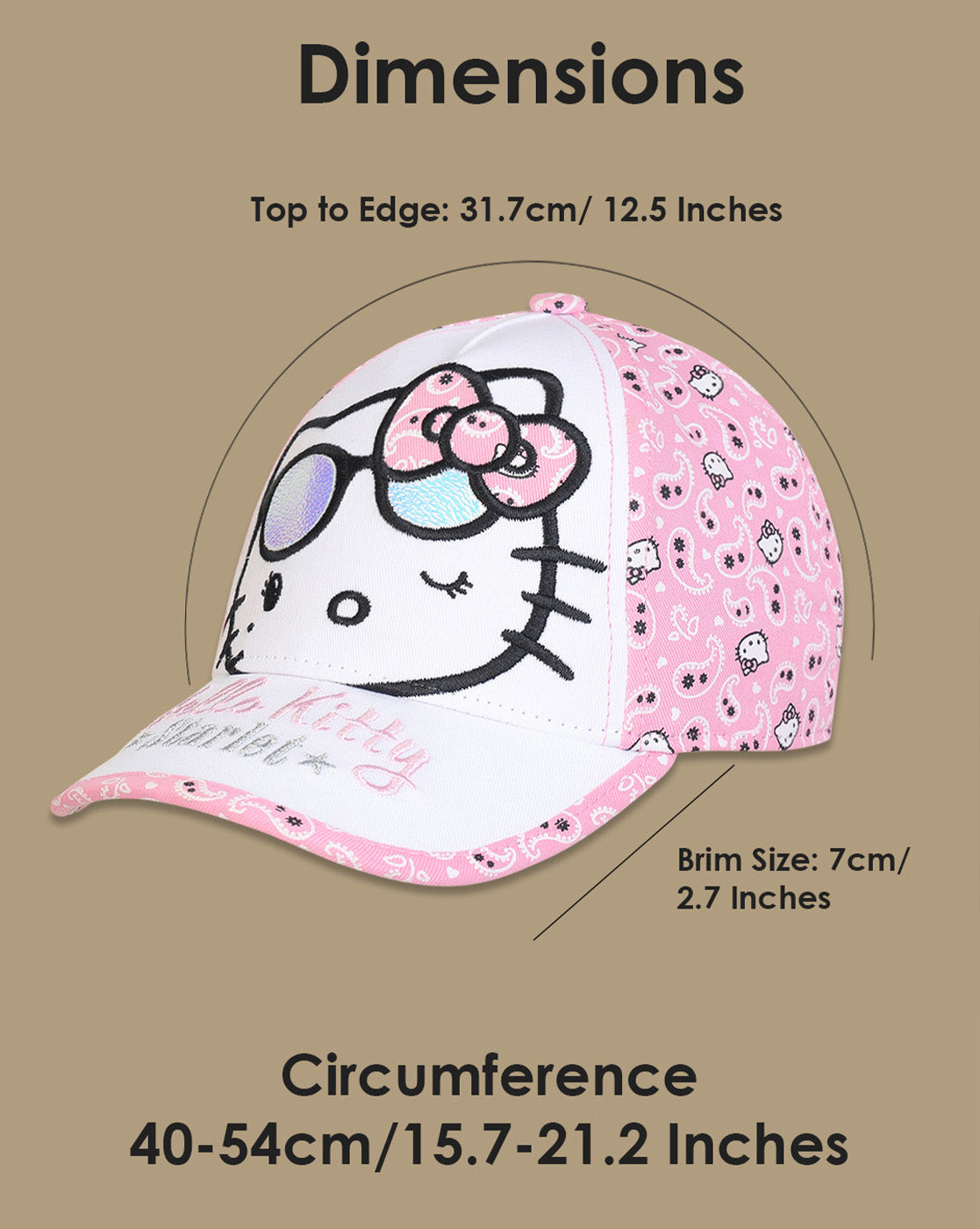 Hello Kitty printed Baseball Cap for Girls