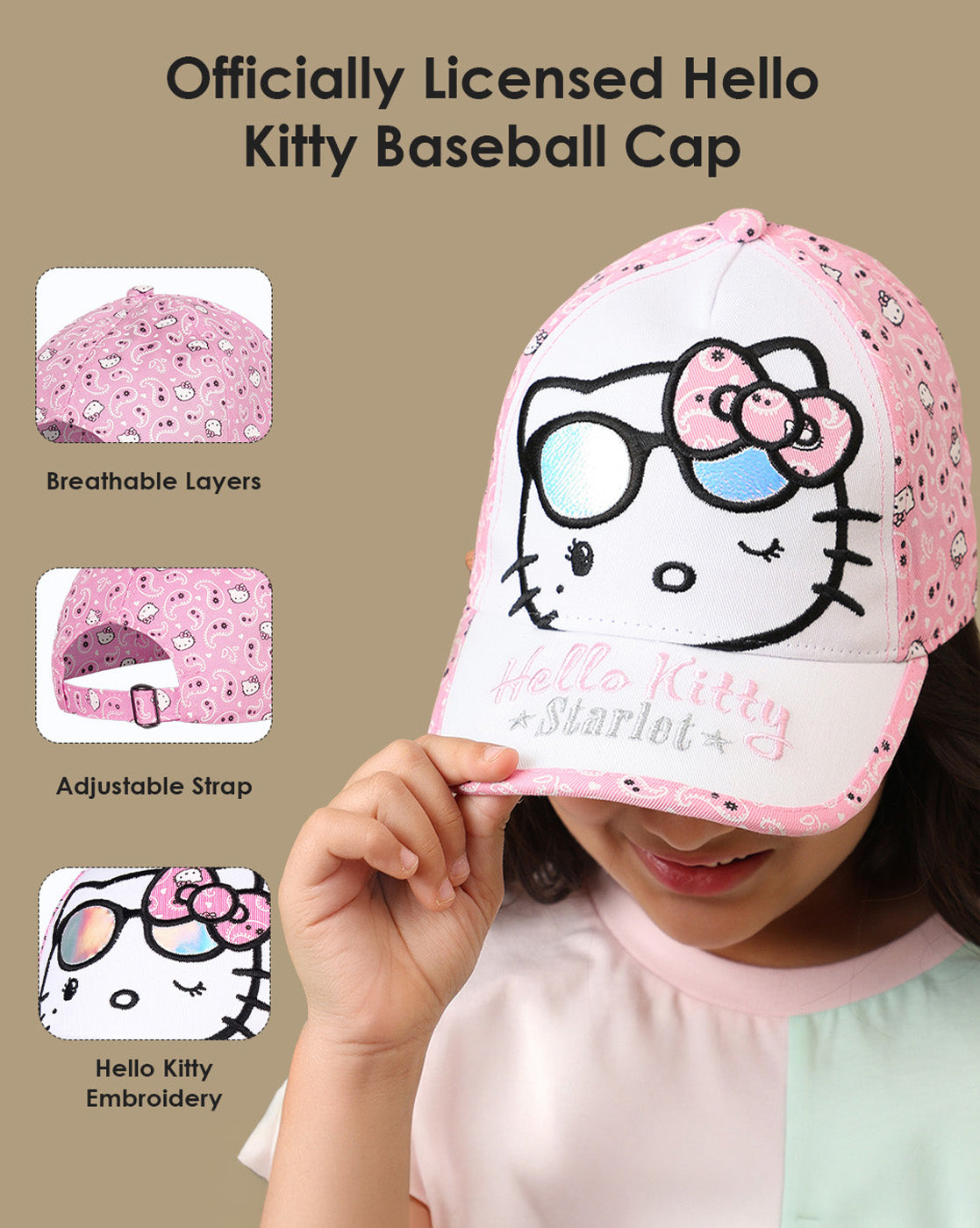 Hello Kitty printed Baseball Cap for Girls