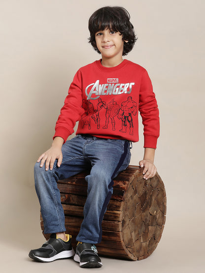 Avengers Red Sweatshirt For Boys