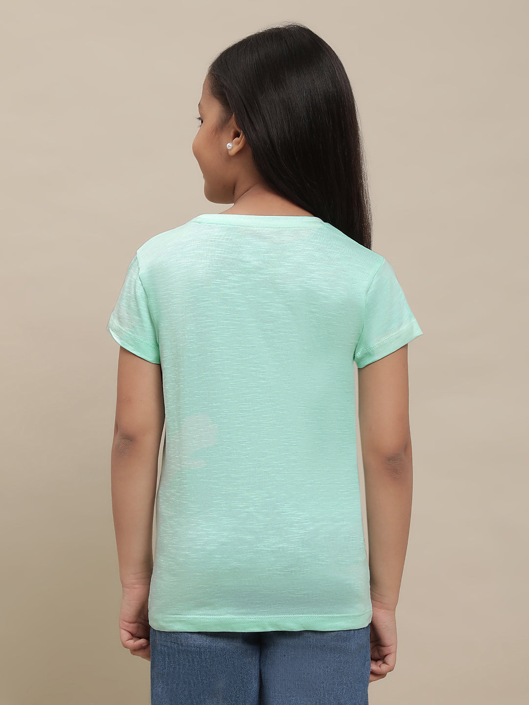 Frozen Printed Mint Tshirt For Girls