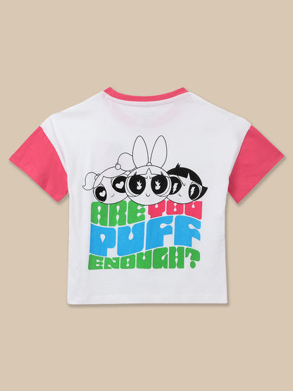 Powerpuff Girls White Tshirt  Girls