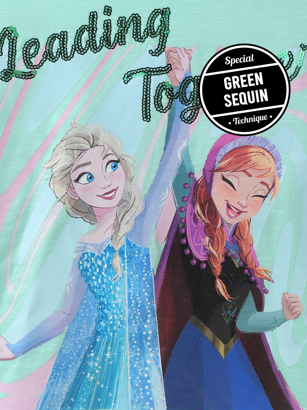 Frozen Printed Mint Tshirt For Girls