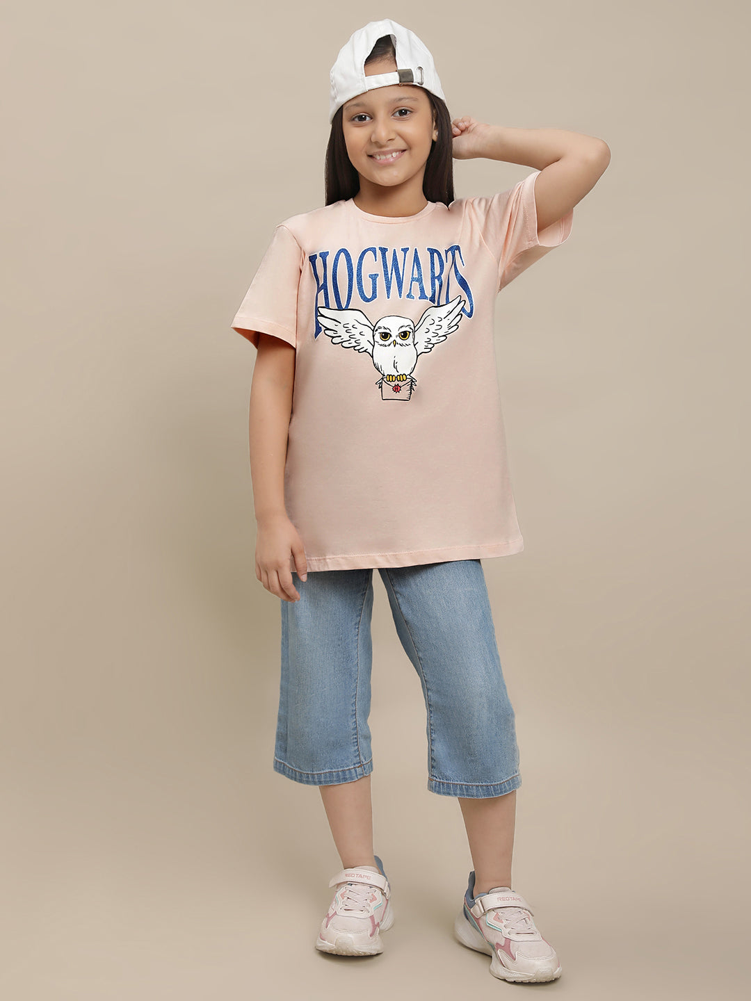 Harry Potter Pink Oversized Fit Tshirt For Girls