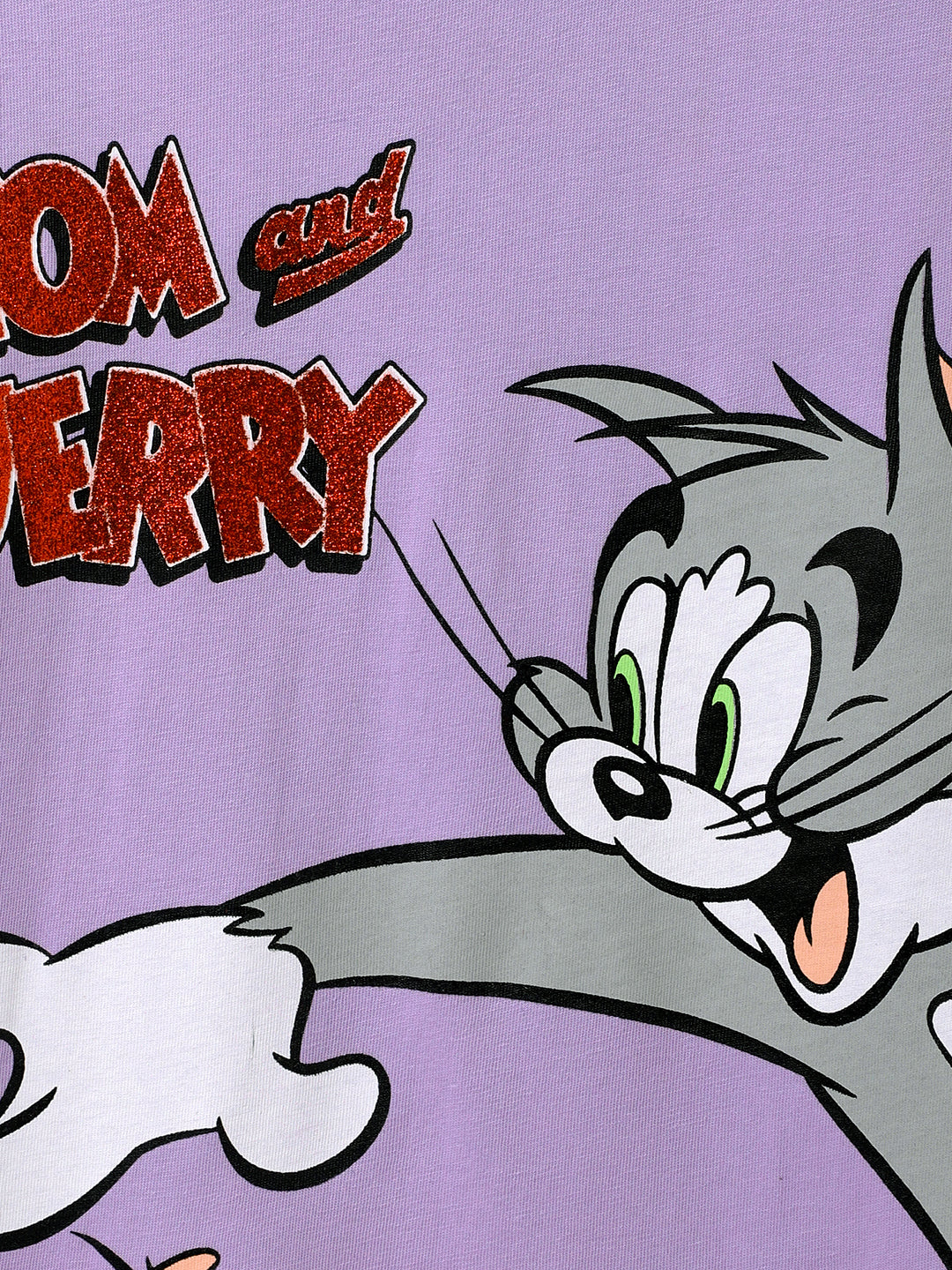 Tom & Jerry Violet Tshirt For Girls