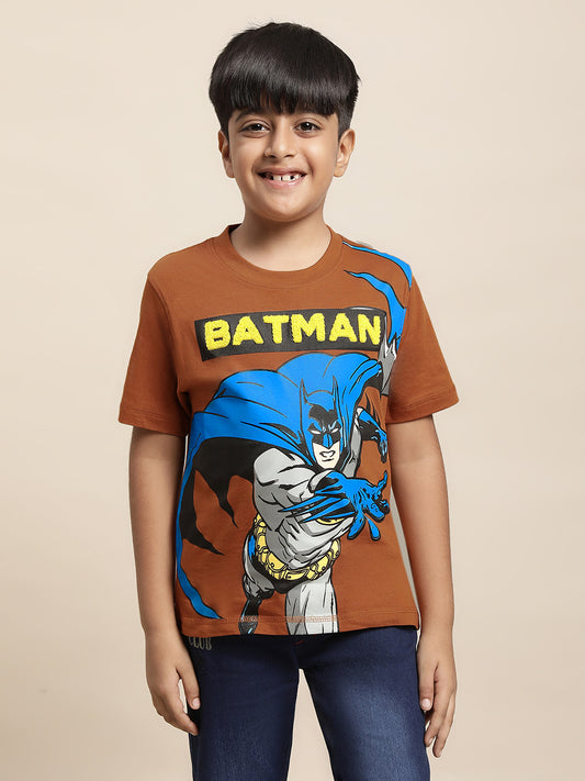 Batman Printed Brown  Tshirt For Boys