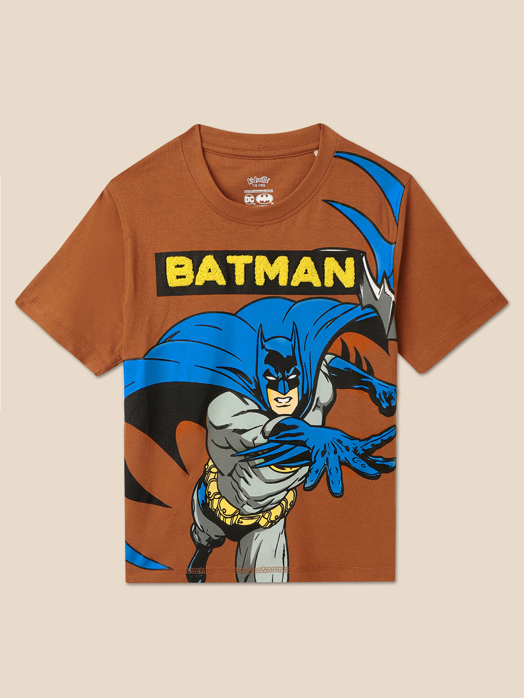 Batman Printed Brown  Tshirt For Boys