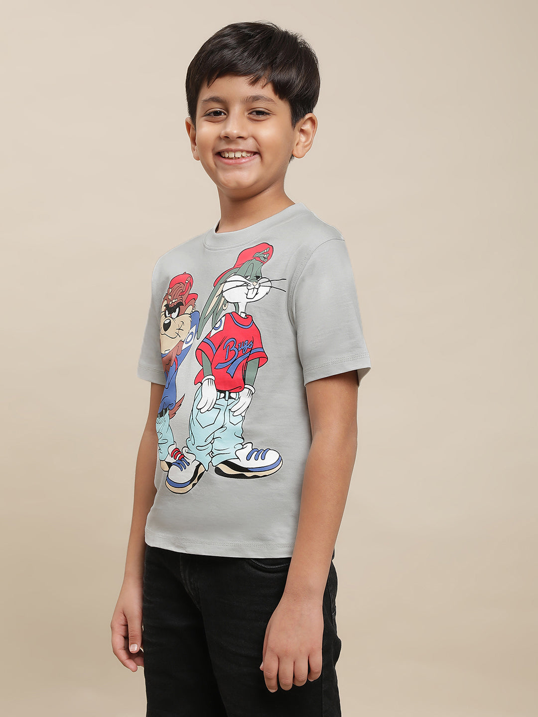 Kidsville Looney Tunes Printed Blue Tshirt For Boys