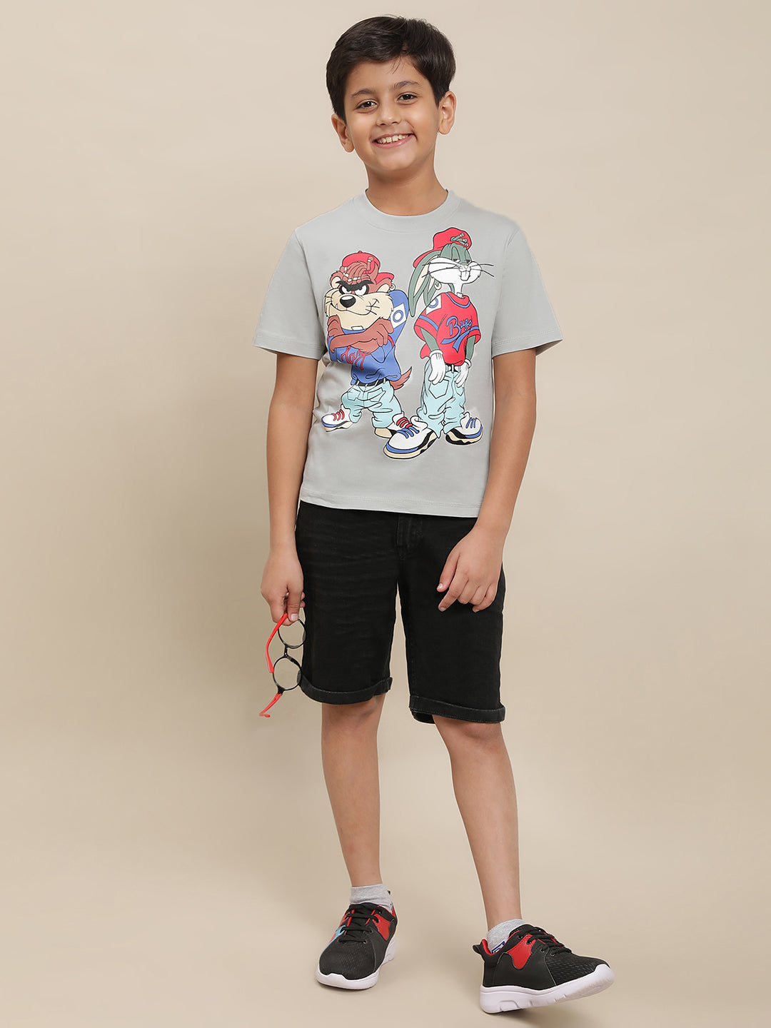 Kidsville Looney Tunes Printed Blue Tshirt For Boys
