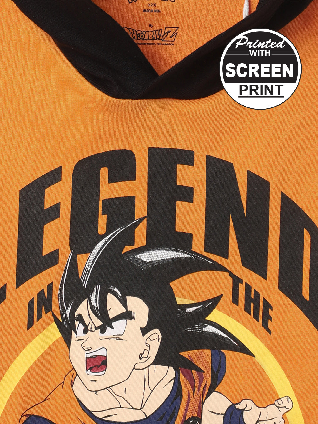 Kidsville Dragon Ball Z Printed Orange Tshirt For Boys