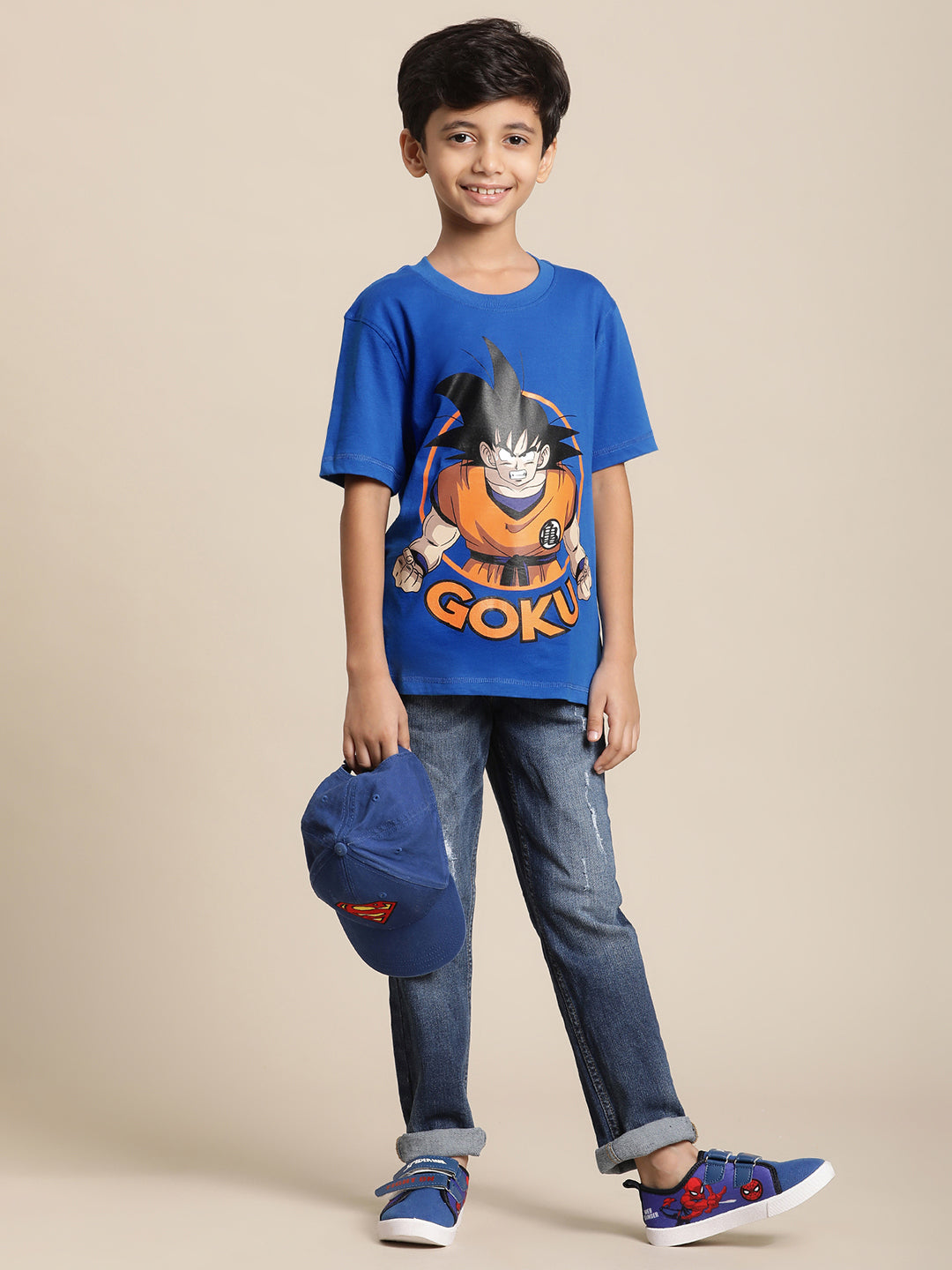 Kidsville Dragon Ball Z Printed Blue Tshirt For Boys
