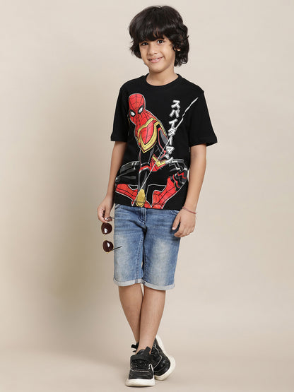 Spiderman Black Tshirt  Boys