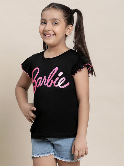 Barbie Black Tshirt For Girls