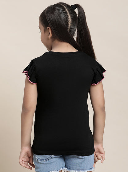 Barbie Black Tshirt For Girls