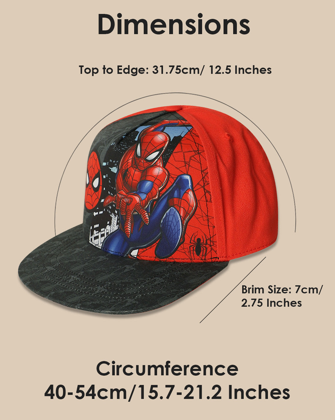 Spiderman printed Snapback Cap for Boys