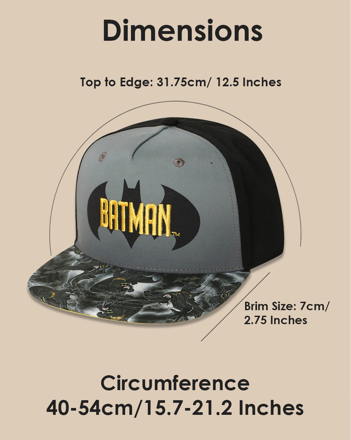 Batman printed Snapback Cap for Boys