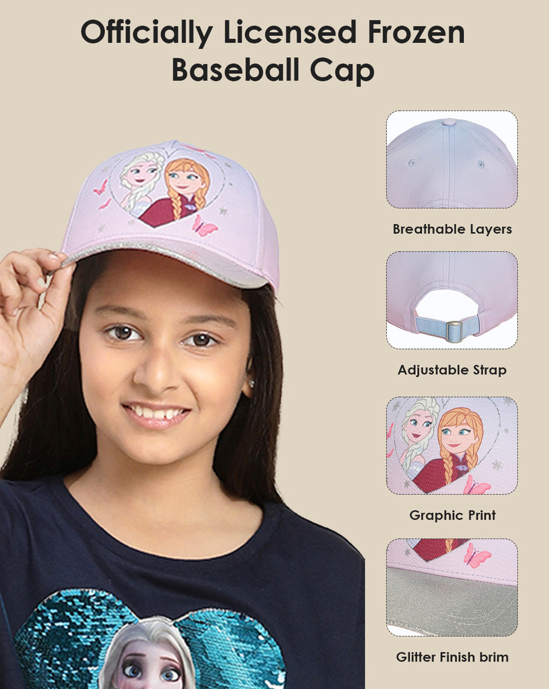 Frozen printed Baseball Cap for Girls