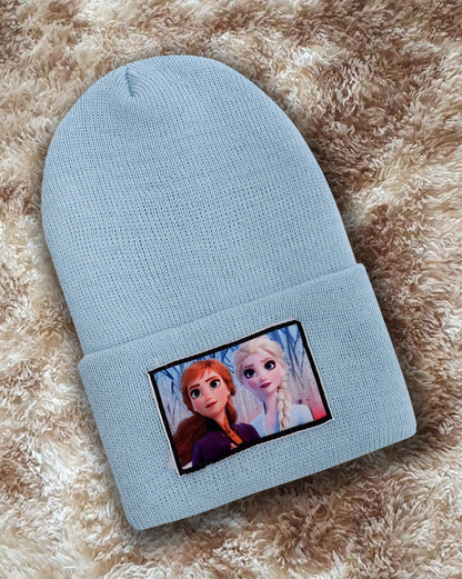 Kids Girls Frozen Light Blue Beanies
