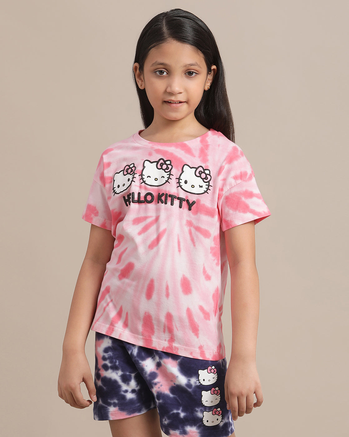 Hello Kitty Normal Fit Kidsville Hello Kitty Printed Regular Fit Tshirt For Girls