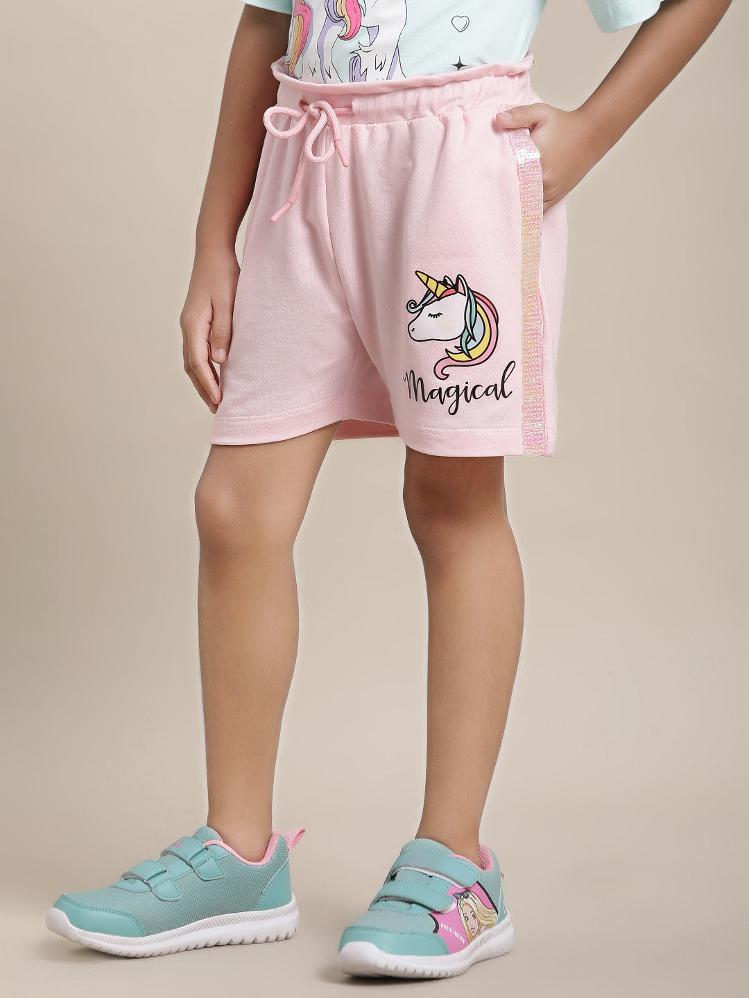 Unicorns Regular Fit Shorts For Girls