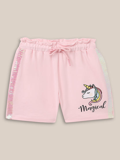 Unicorns Regular Fit Shorts For Girls