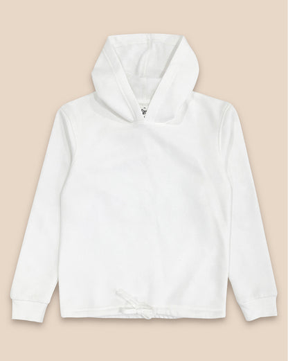 Girls Off White Regular Fit Hoodie