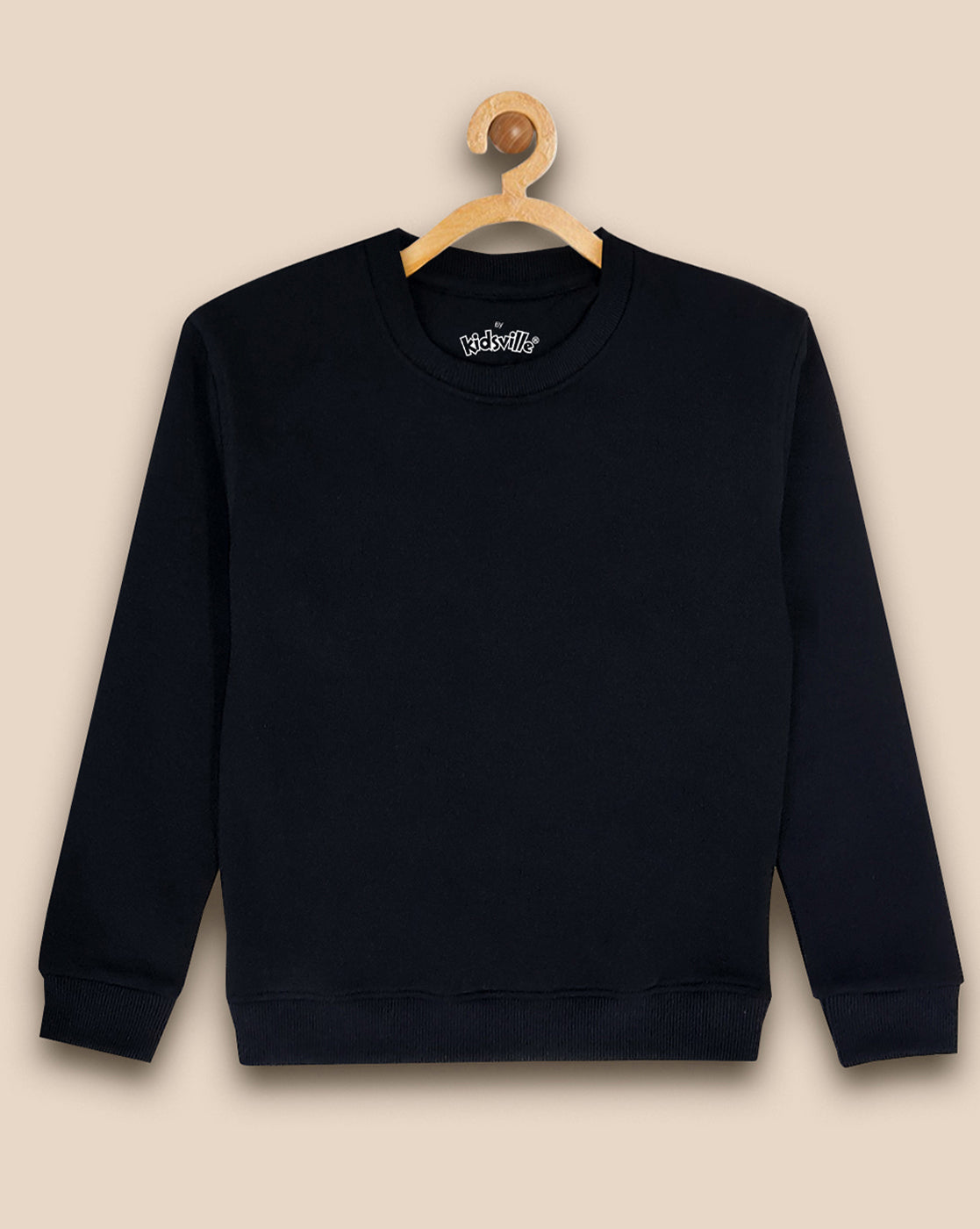 Girls Black Regular Fit Sweatshirt