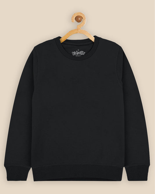 Boys Black Regular Fit Sweatshirt