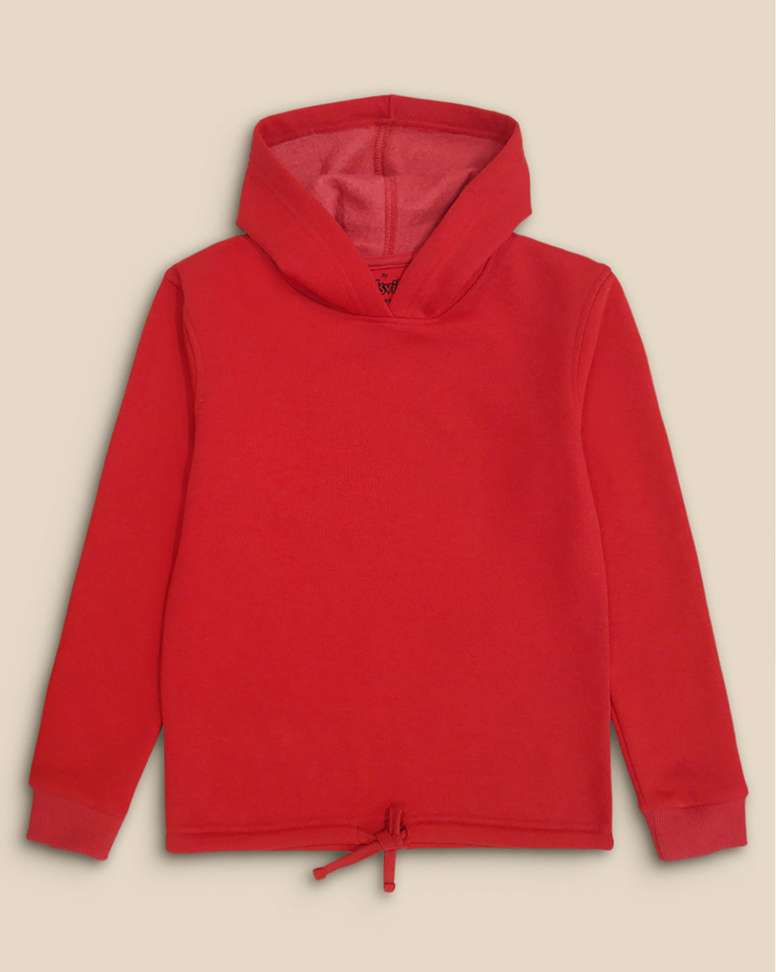 Girls Red Regular Fit Hoodie