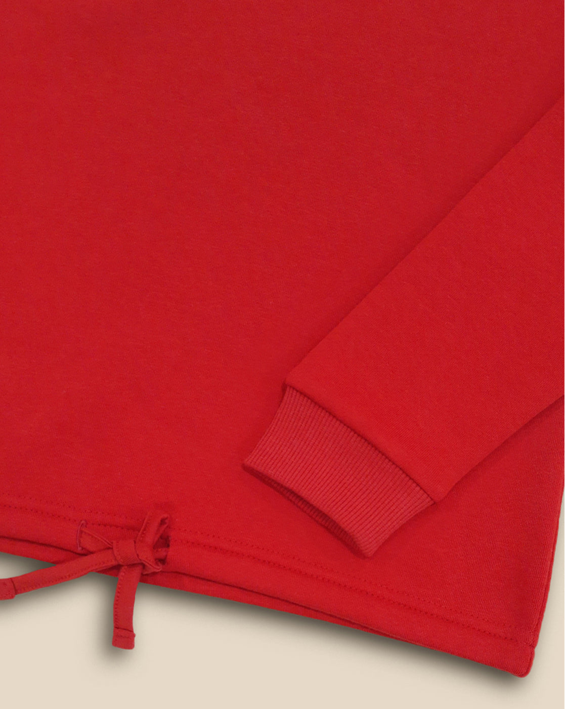 Girls Red Regular Fit Hoodie