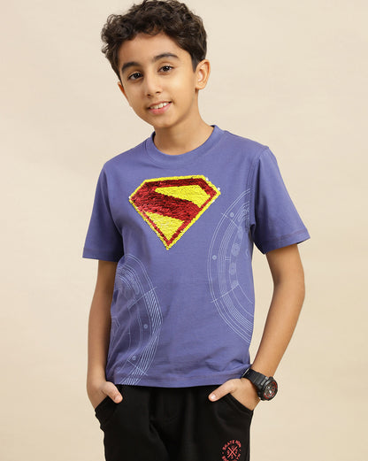 Superman  Regular Fit Reversible Sequin Tshirt  Boys