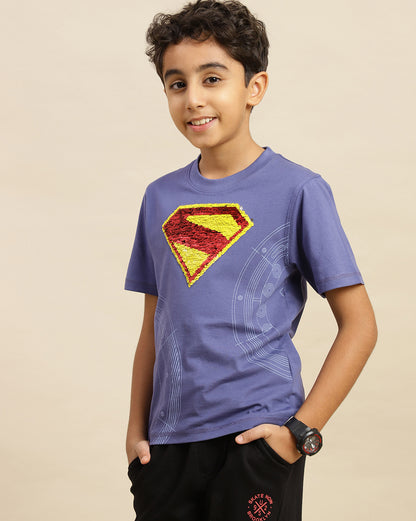 Superman  Regular Fit Reversible Sequin Tshirt  Boys