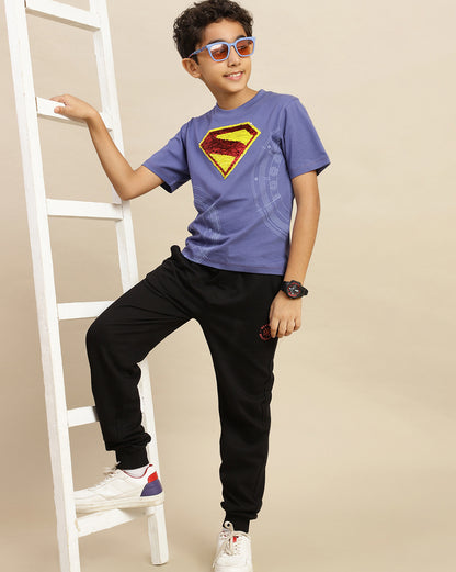 Superman  Regular Fit Reversible Sequin Tshirt  Boys