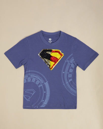 Superman  Regular Fit Reversible Sequin Tshirt  Boys