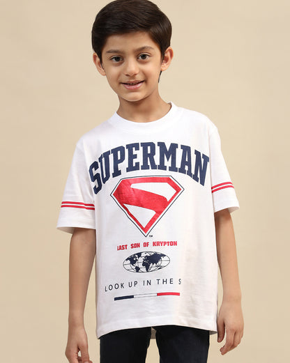 Superman Printed Regular Fit Tshirt For Boys