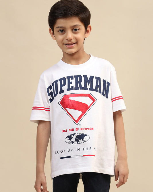 Superman Printed Regular Fit Tshirt For Boys
