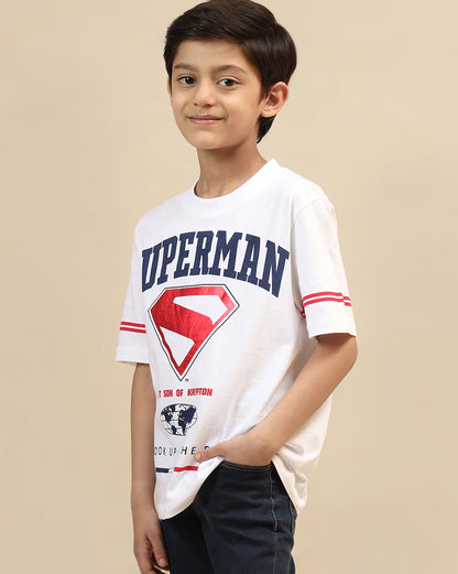 Superman Printed Regular Fit Tshirt For Boys