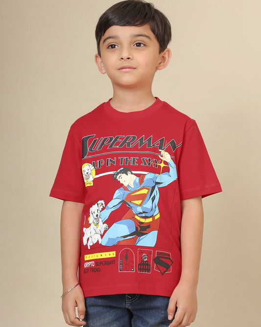 Superman Printed Regular Fit Tshirt For Boys