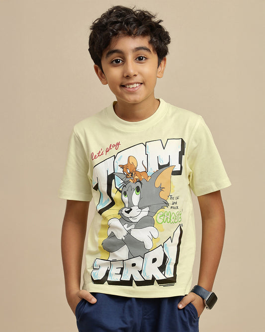 Tom & Jerry Printed Regular Fit Tshirt For Boys